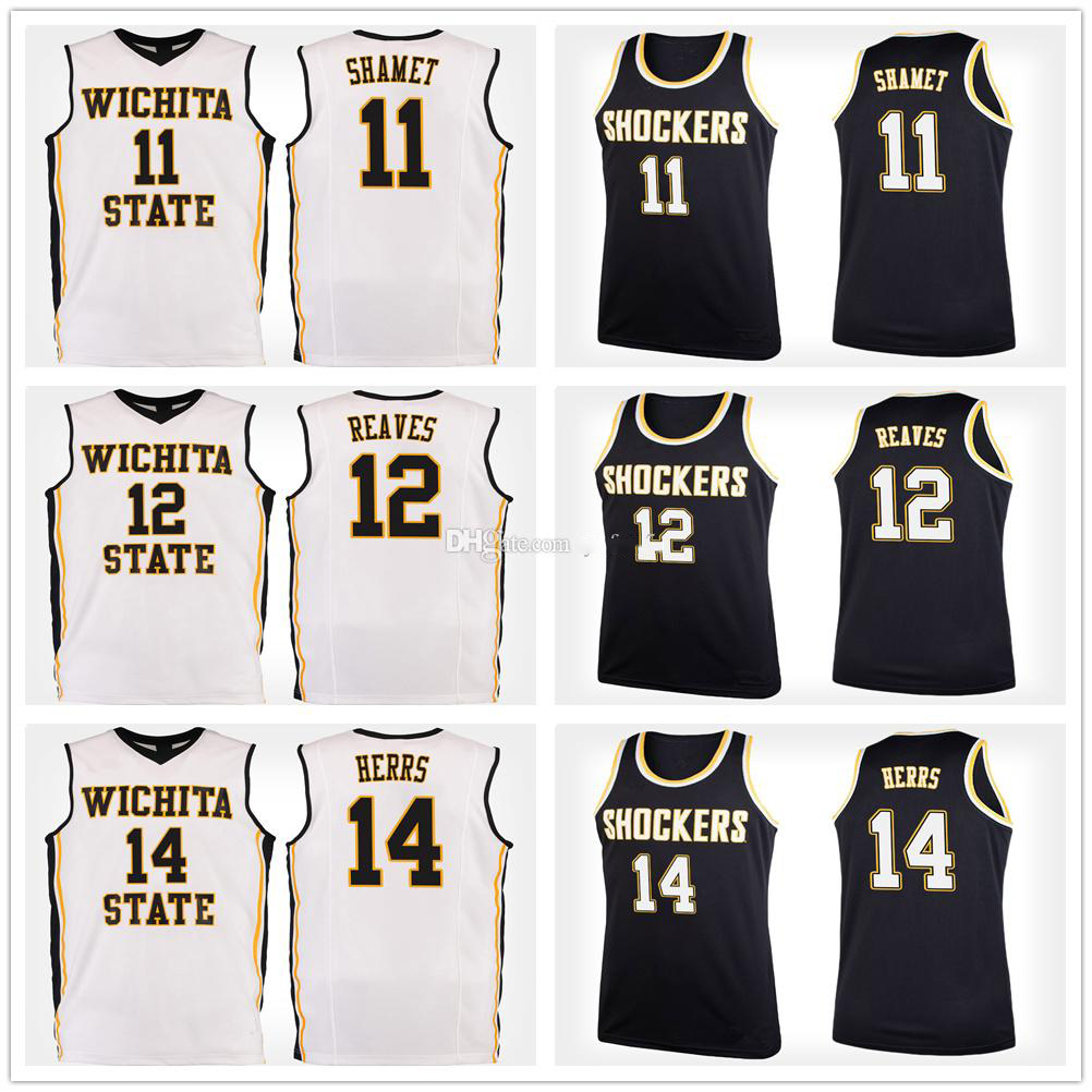 Wichita State Shockers College #11 Landry Shamet Basketball Jerseys #12 Austin Reaves #14 Jacob Herrs Mens Stitched Custom Any Number Name
