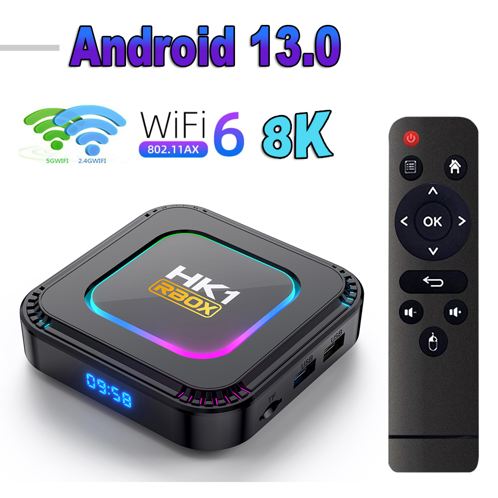 HK1 RBOX K8 Android 13 TV BOX RK3528 64GB 32GB 16GB 2.4G 5G WIFI 6 BT 5.0 8K Vedio Decoding Media Player Set Top Receiver