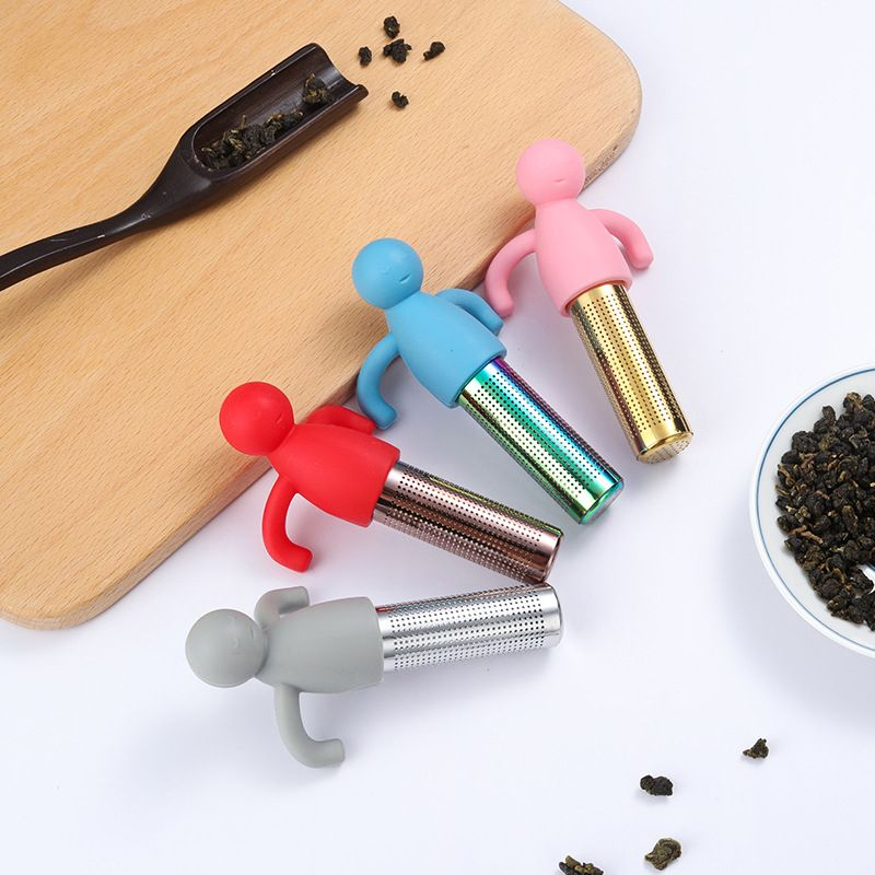 Cute Tea Infuser Strainer Ball Stainless Steel Extra Fine Mesh Tea Steeper Filter for Cup Mug Silicone Handle 0913